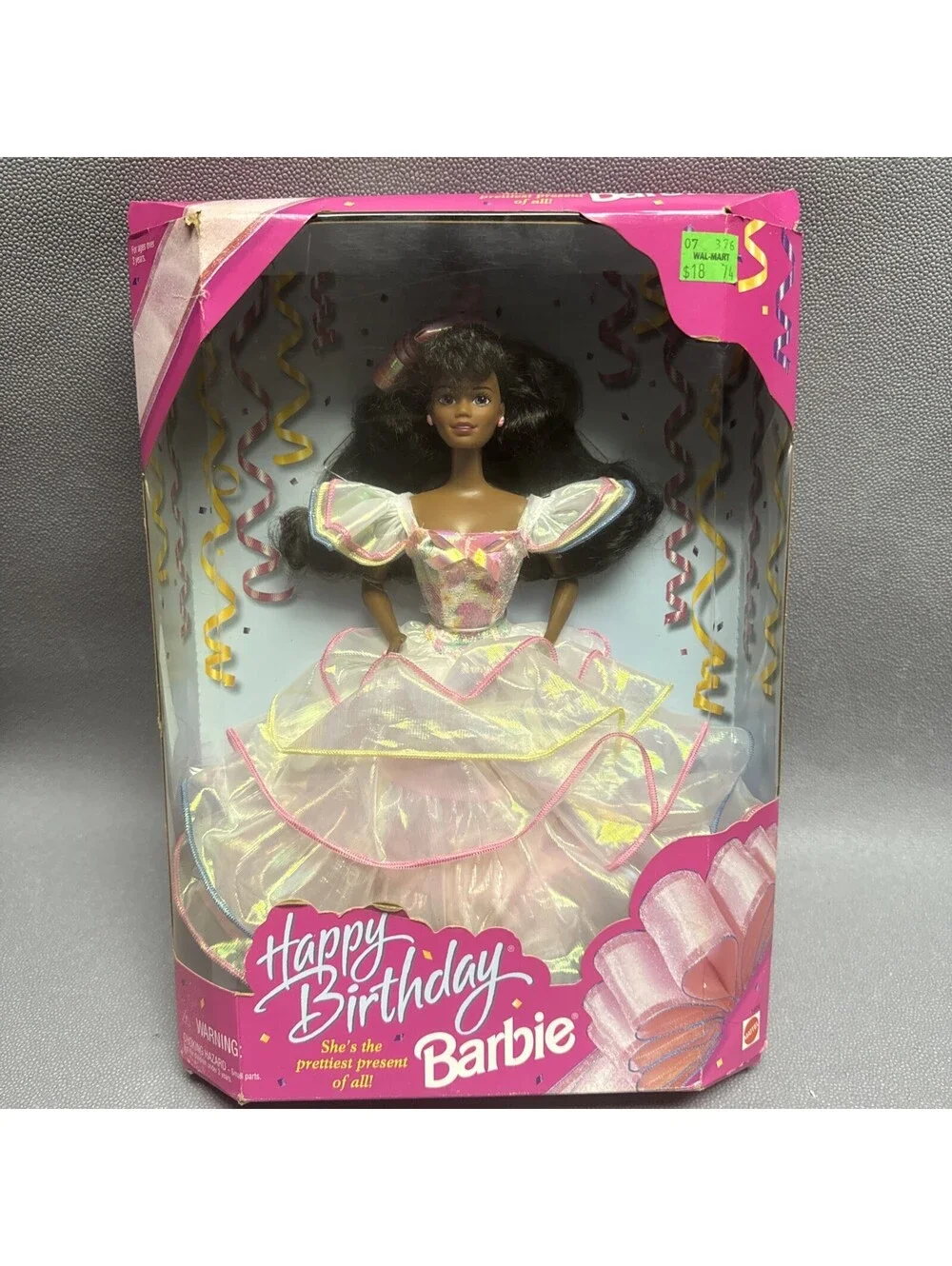 Vintage 1995 Mattel Happy Birthday African American Barbie Doll Damaged Box NRFB